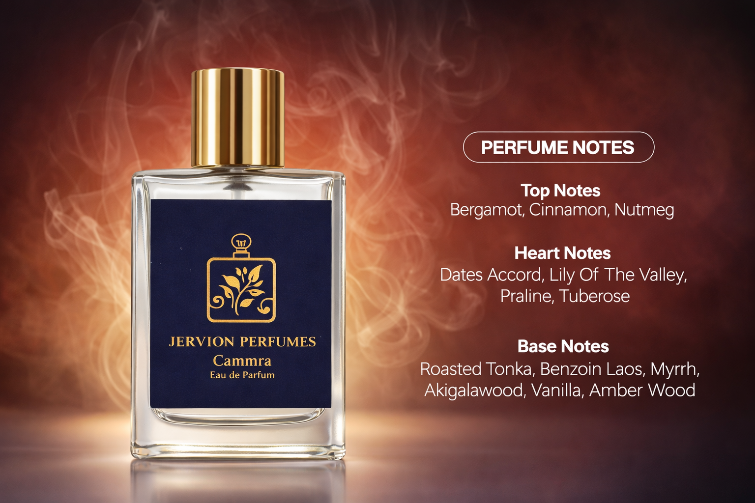 Jervion Cammra Long Lasting Eau de Parfum Unisex Perfume 100Ml